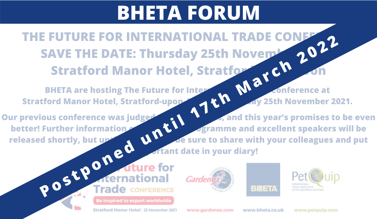 Future for International Trade Conference postponed until 17th March 2022